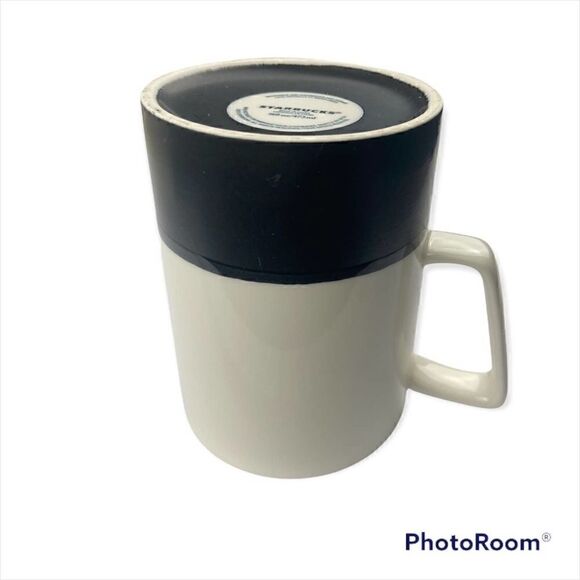 Starbucks Two Tone BLACK Rectangular Handle Mug - Picture 8 of 11